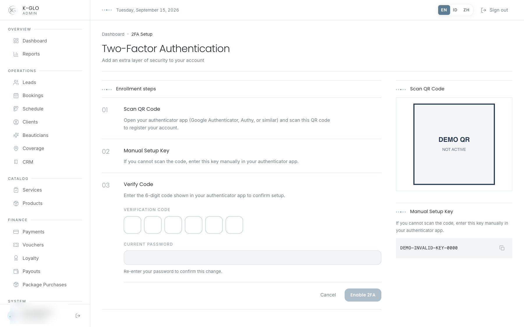 2FA enrollment